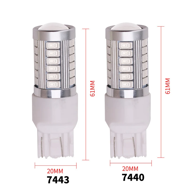 2 предмета 7443 33 SMD Автомобильный светодиодный стоп сигнал светильник ошибка