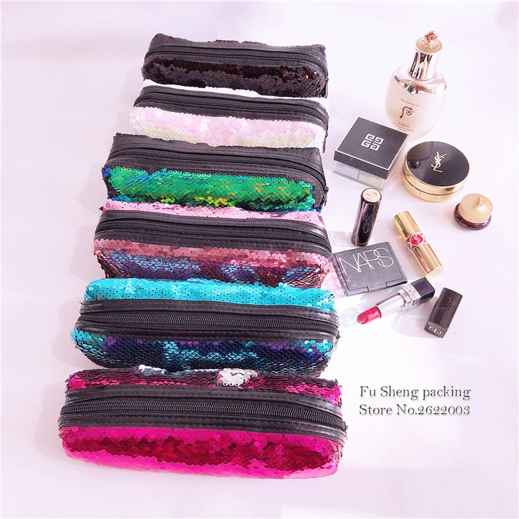 21*6*8 см блестящая косметичка с блестками сумка для макияжа Русалочки органайзер
