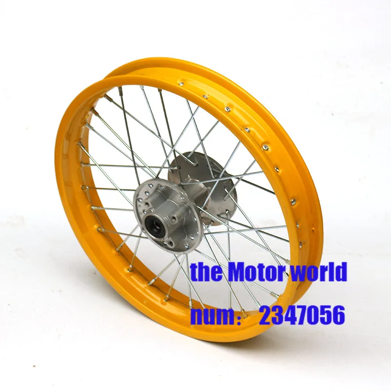 orange behind 12mm 12 inch Rear 1.85-12 Alloy Wheel Rim with CNC Hub For KAYO HR-160cc TY150CC Dirt Pit bike wheel - Цвет: orange behind