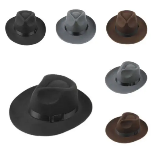 Винтажная фетровая шляпа с широкими полями для мужчин и женщин 2017|wide brim fedora|gangster