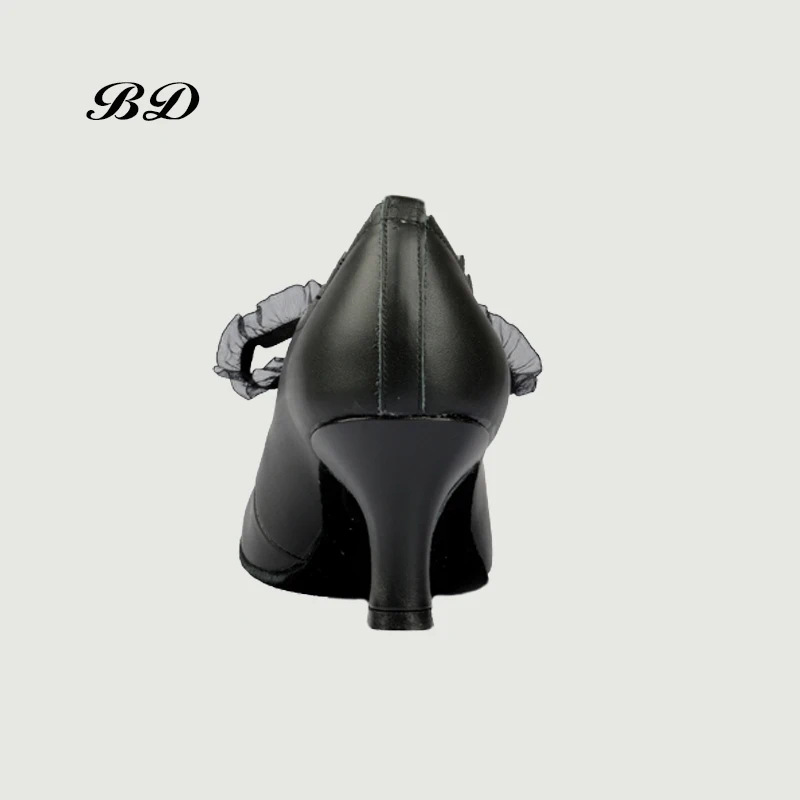 BD T58 Dance Shoes Ballroom Women Latin shoes Dancing WOMAN SHOE Tango Genuine Leather Straight Sole HEEL 7 CM Lace Modern JAZZ