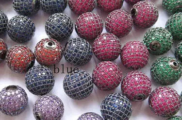 

AAA Grade--12pcs 6-16mm Cubic Zirconia Micro Pave Brass Connector ,European Bead,Rourn Ball Ruby Sapphire Blue Green Brown Charm