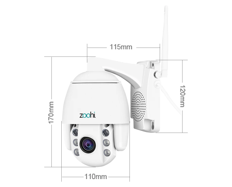 Zoohi PTZ поворотная купольная wi-fi-камера для использования на улице Survellance камера безопасности беспроводная камера наружная ip-камера двухстороннее аудио IP66