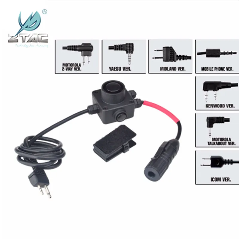 Z-TAC серия COMBAT Push to Talk для гарнитуры Z134 Airsoft штекер PTT тактические аксессуары для наушников Softair Midland Kenwood PTT