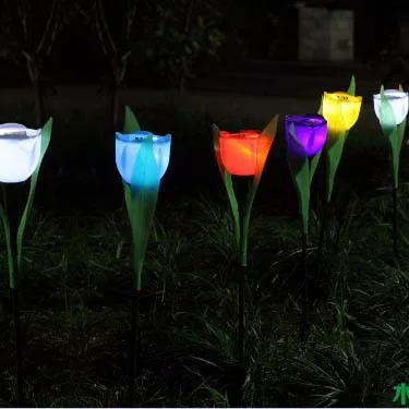 Multi-colors Tulip Shape Light Inductor Garden Lawn Balcony Solar Lamp | Освещение