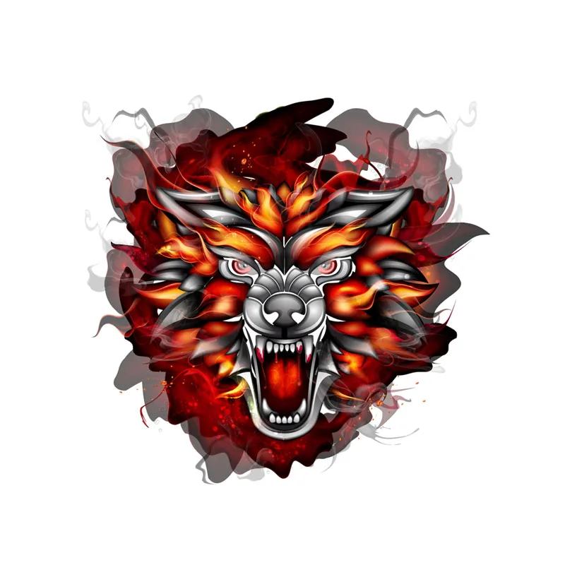 YJZT 14 см * 13 3 Индивидуальная Ручная роспись головы волка ПВХ мотоциклетная