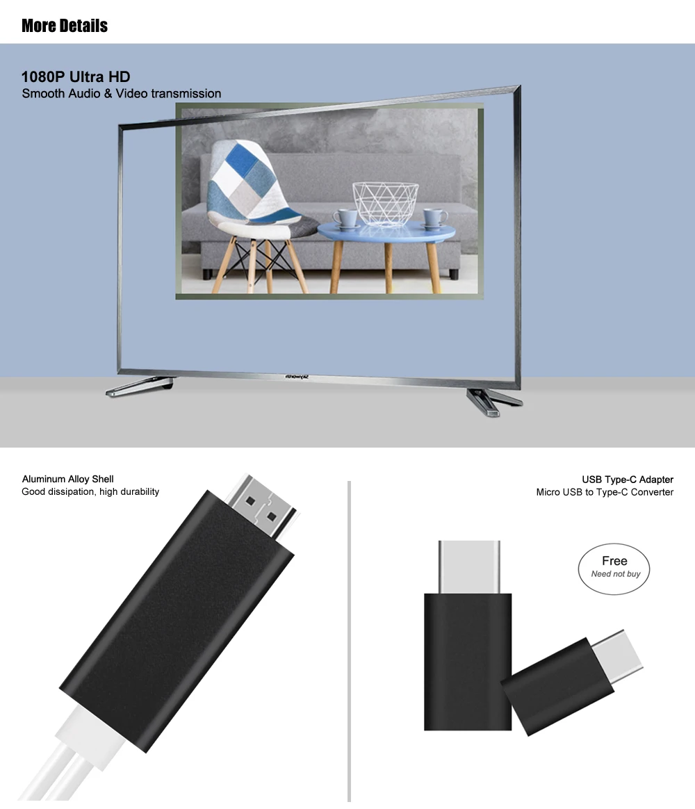 2 в 1 usb type C к HDMI кабель Micro USB к HDMI Cabo для MHL кабель с аудио для samsung Xiaomi телефон HDTV Цифровой AV адаптер