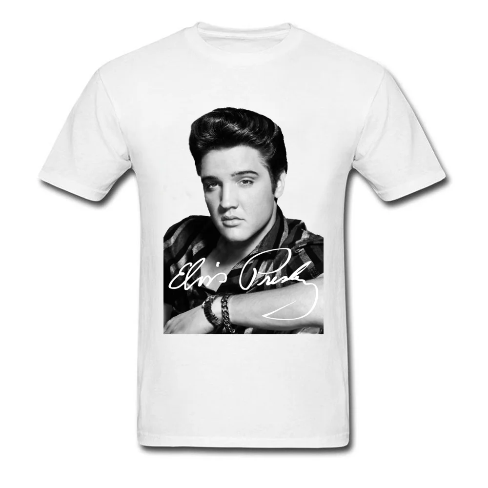 Футболка Elvis Presley в винтажном стиле, Мужская футболка, крутая футболка в стиле хип-хоп, классические топы со звездами, футболки с 3D героями, уличная мода - Цвет: Белый