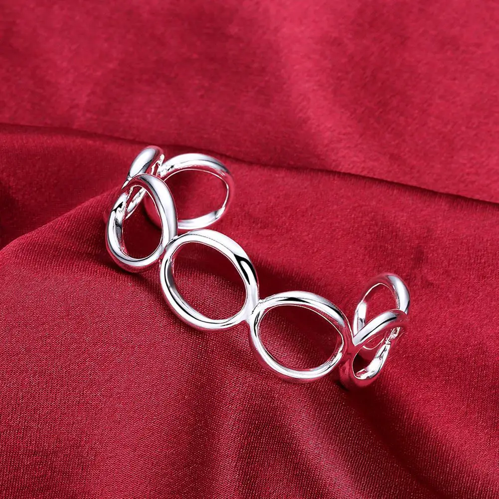 Элегантный браслет из серебра простой дизайн регулируемый Изысканные ювелирные