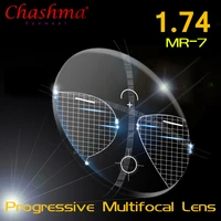 1 74 index interior progressive lenses free form multi focal lens aspheric resin prescription lenses with green coating 2pcs