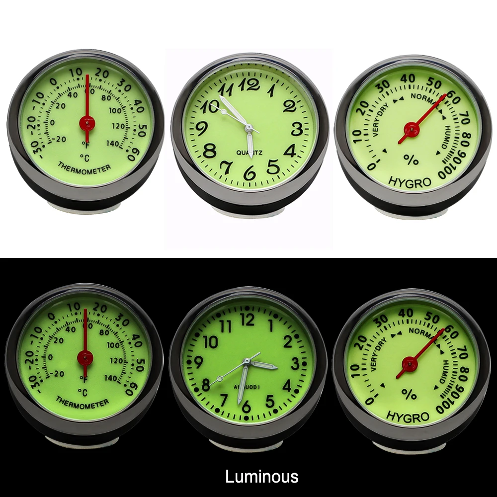 FORAUTO мини часы для автомобиля термометр гигрометр кварцевые украшения механика