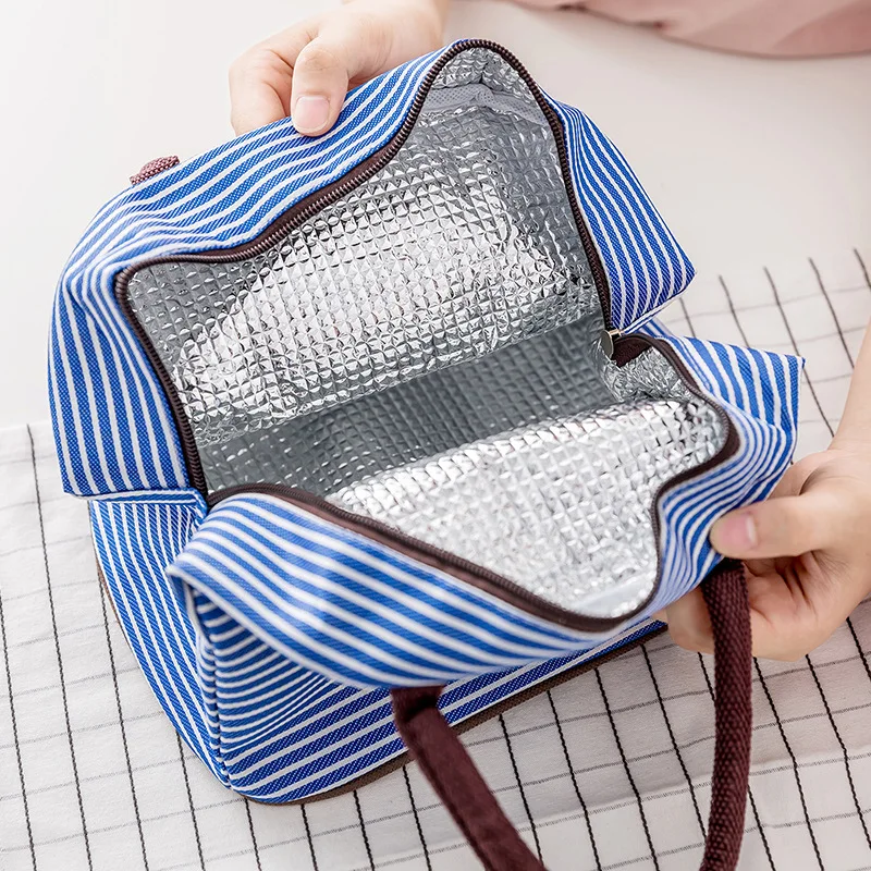 Досуг Для женщин Портативный холст для обеденного мешка с полосой изолированная