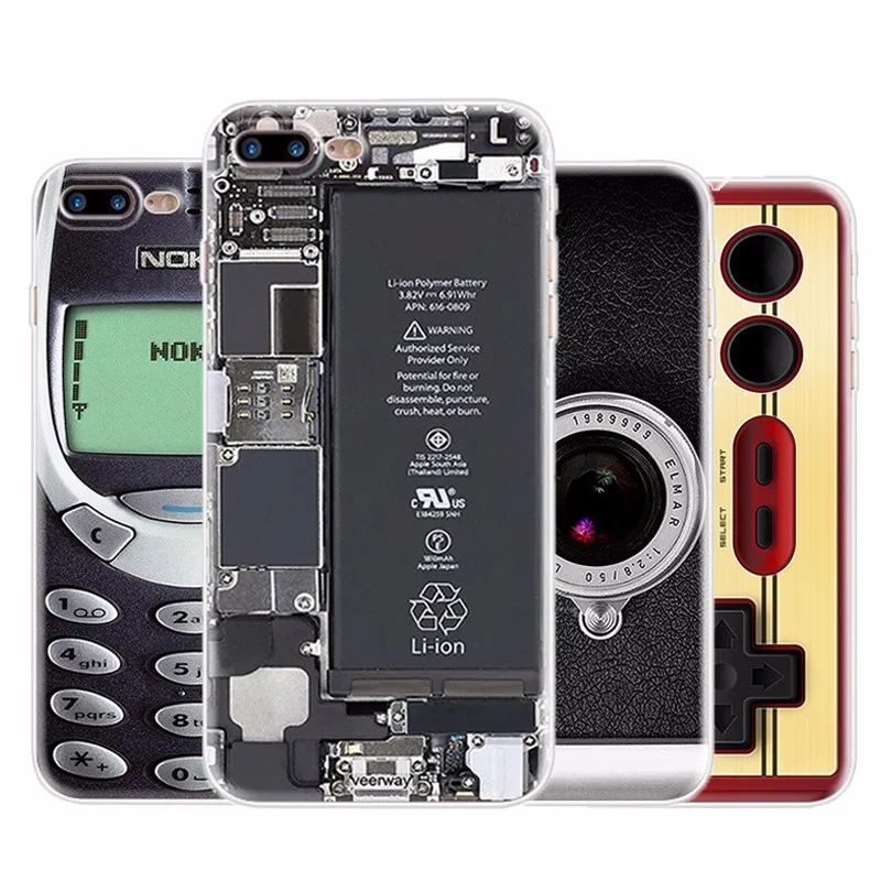 Силиконовый чехол для iPhone XS 11 Pro Max 5S XR, прозрачный чехол из ТПУ для iPhone X 6 6S 7 8 Plus, забавные Чехлы для пары с изображением пивной камеры Gameboy