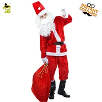 christmas mens santa claus costume with long beard xmas party fancy dress role play red adult santa claus outfits for male