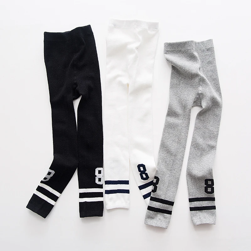 Леггинсы для девочек на весну/осень хлопковые теплые облегающие брюки серого