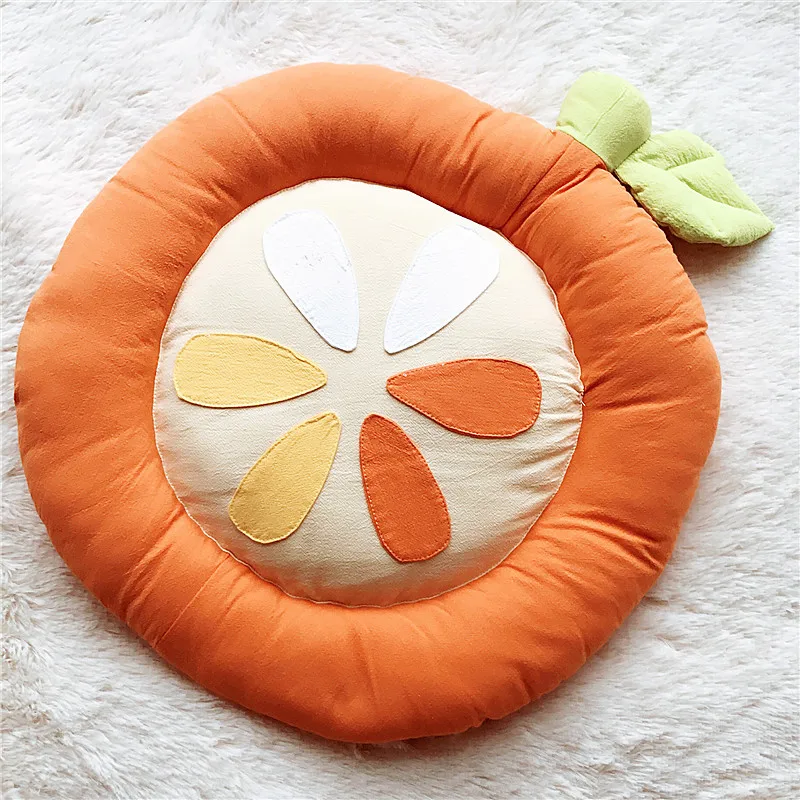 Оранжевая арбузная подушка в виде фрукта плюшевая хлопковая Подушка напольная