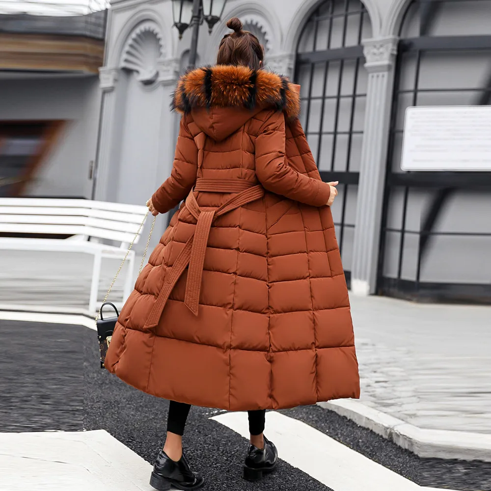 FREE OSTRICH Clothes coat Women Outerwear Fur Hooded Coat Long Cotton-padded Jackets Pocket Coats and Jacket women coat Winter
