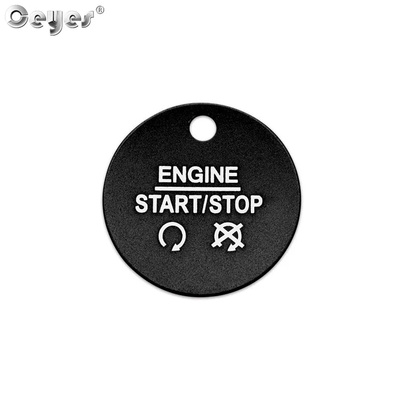 Black Button Cover Ceyes, наклейки для стайлинга автомобилей, кнопка запуска двигателя, крышки, кольца зажигания, аксессуары, чехол для Ford Explorer Edge Mustang Fusion - Название цвета: Black Button Cover