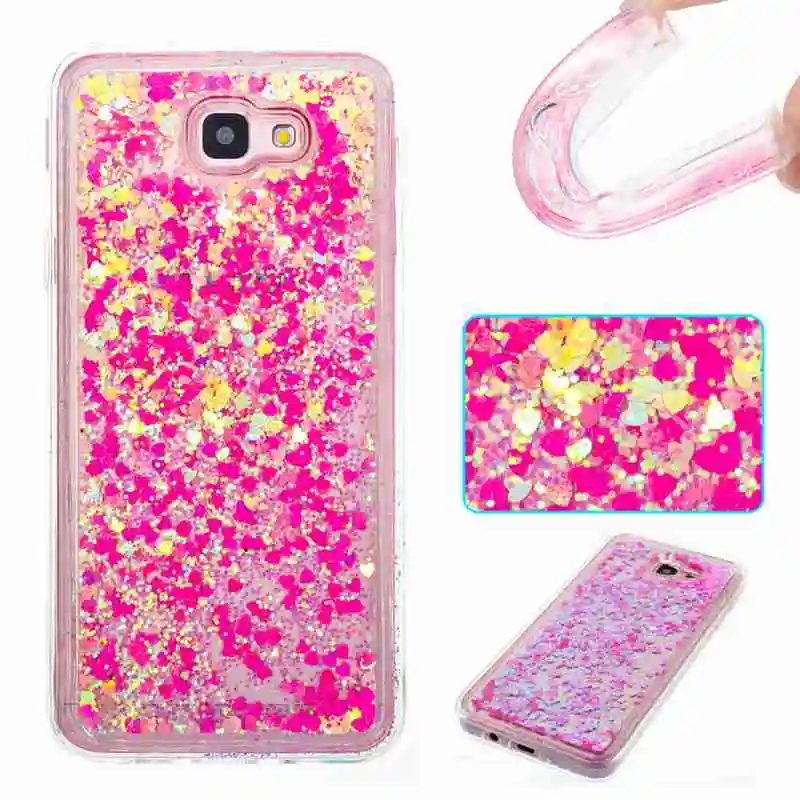 UPaitou for Samsung Galaxy J5 Prime Dynamic Liquid Glitter Paillette Case G570F Bling Back Cover TPU Silicon |