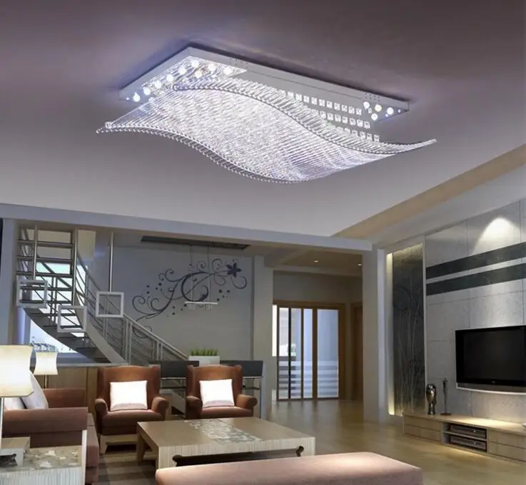 Гладкий светодиодный потолочный светильник прямоугольная лампа для гостиной