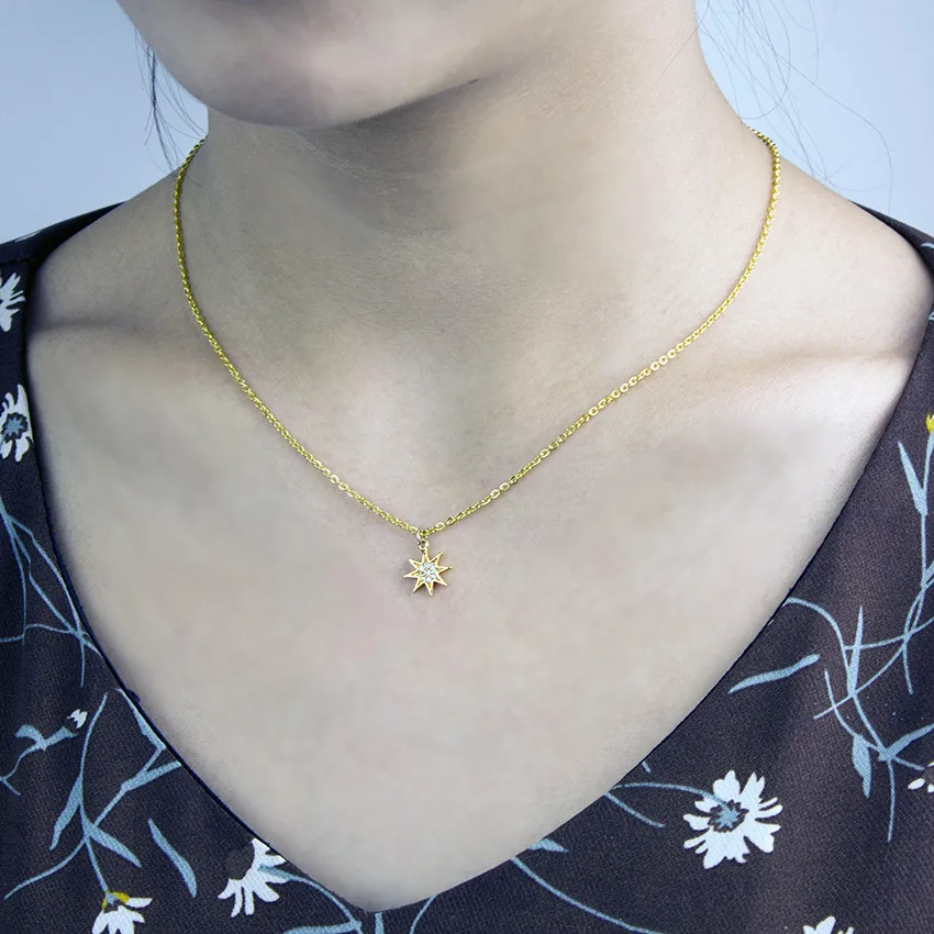 Ожерелье женское блестящее со звездами 10 шт.|Ожерелья с подвеской| |