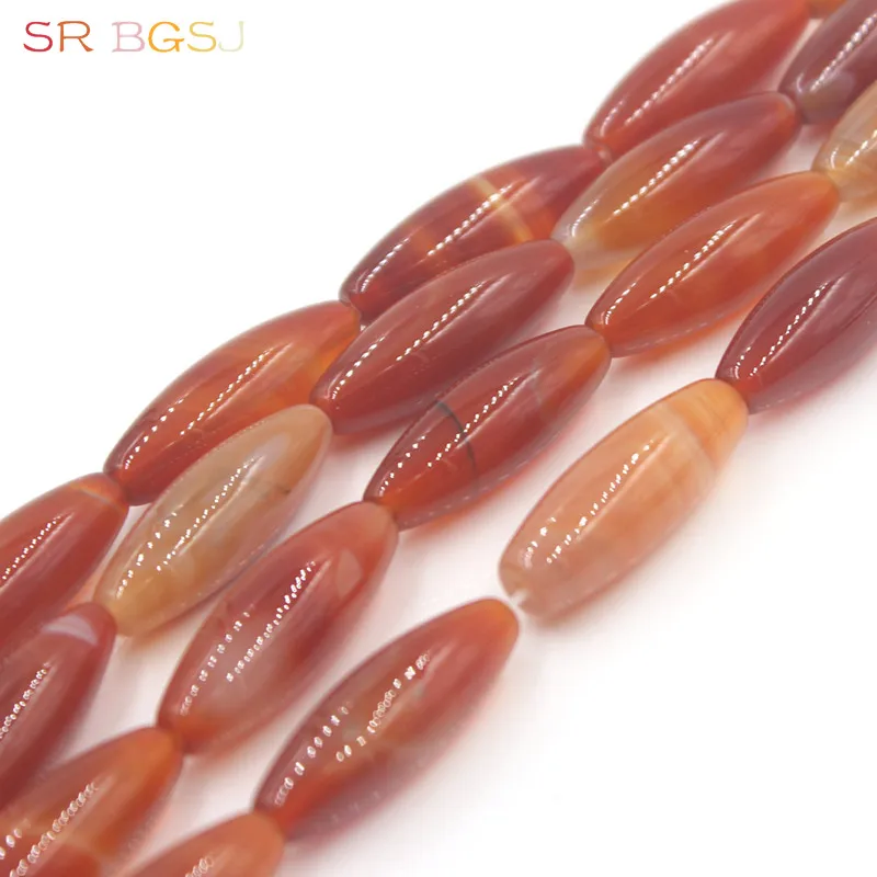 Бесплатная доставка 10x30 мм черный/красный оливари драгоценные камни агат оникс