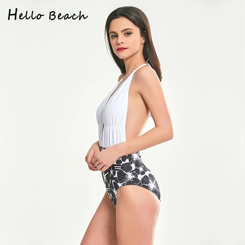 HELLO BEACH 2018 купальник женский с открытой спиной купальный костюм сексуальный