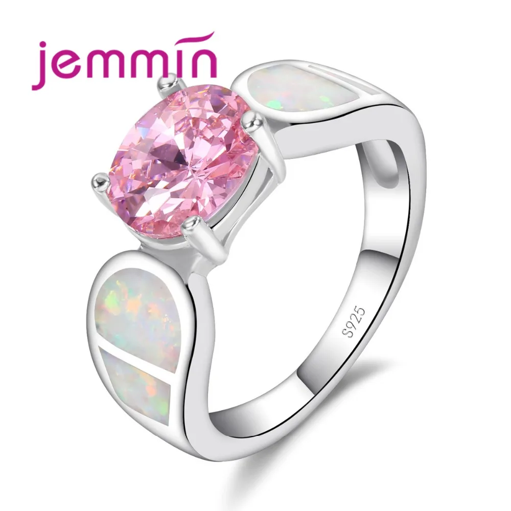 

Classic Brand Jewelry Pure 925 Sterling Silver Ring for Women Female Wedding Engagement Bijoux Fire Opal Ring