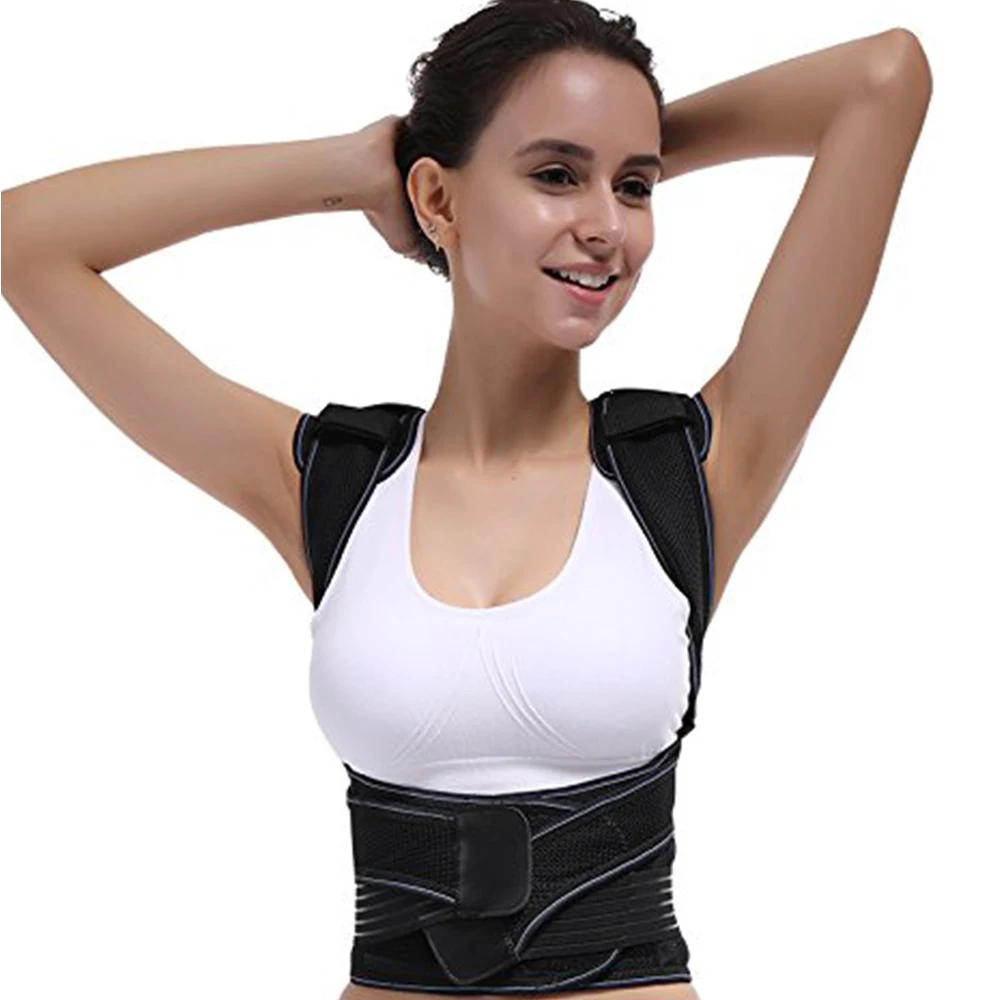 Дышащий Корректор Осанки Вернуться Поясничного Ключицы Плеча Талия Алюминий