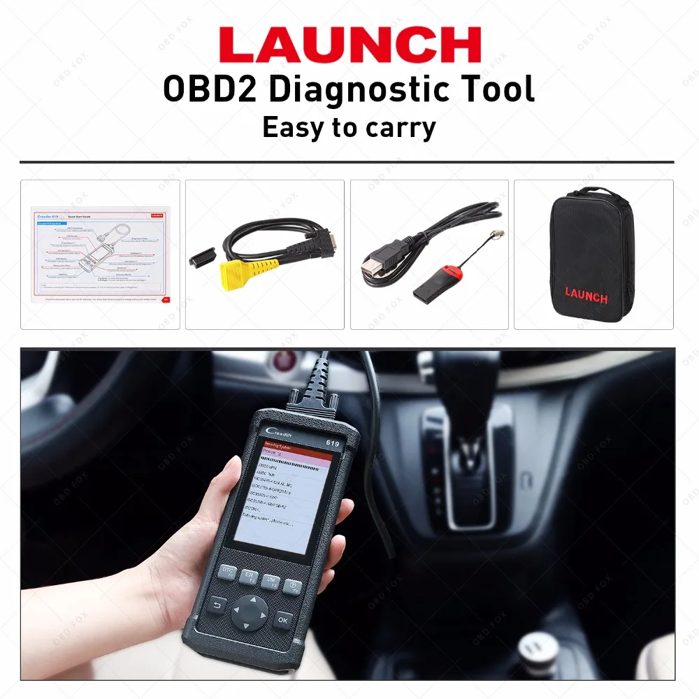 Устройство чтения кода LAUNCH CReader 619 OBD2 OBDII диагностическое сканирующее устройство