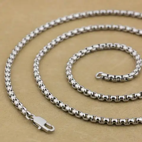 Ожерелья LINSION из нержавеющей стали для мужчин, Байкерская цепь в стиле рок, панк-бокс, 5N00, диаметр 1, 3,5 мм