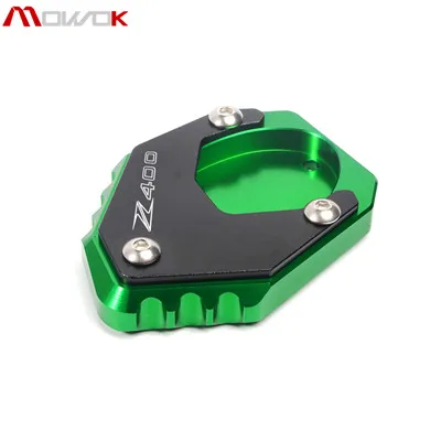 Green Для Kawasaki Z400 Z 400 Z019 с логотипом Z400 Мотоцикл с ЧПУ алюминиевая боковая подставка удлинитель площадка для увеличения - Цвет: Green