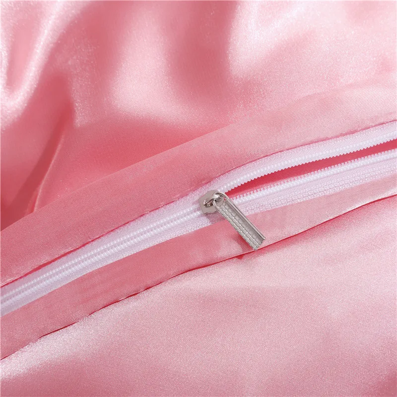 

Satin Faux Silk Bedding Sets Luxury Bedding Kit Duvet Cover Sets Queen King Size Bed Sets No Filler Free Shipping