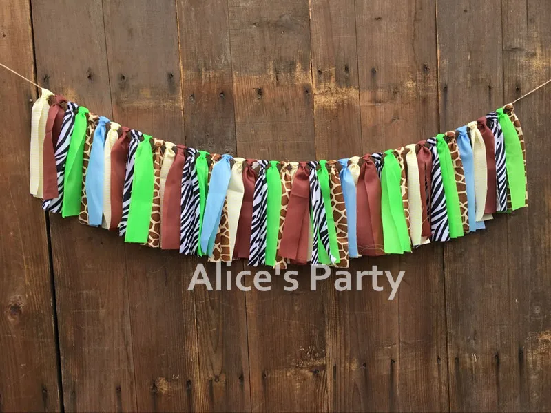 New Jungle Birthday Highchair Banner 1st Garland Safari Zoo Party Baby Shower Decoration Cake Smash Flag Photo Props | Дом и сад