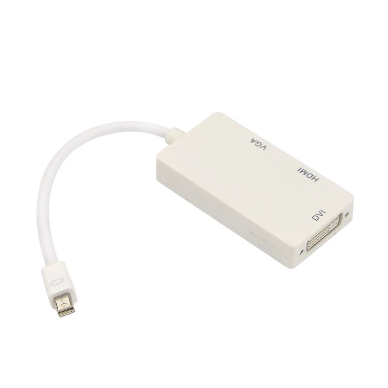 Адаптер 3 в 1 Mini DP-VGA DVI HDMI-совместимый кабель мини-конвертер порта дисплея для Apple