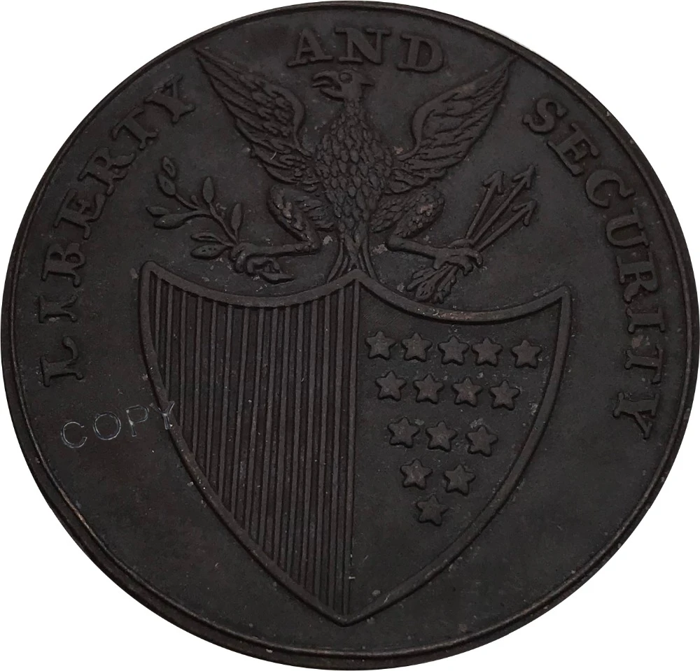 США 1795 Washington Liberty &amp Security Penny недатированные Бейкер красные медные копии монет |
