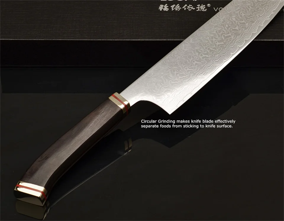 Gyuto кухонный нож повара японский VG10 Дамасская стальная деревянная ручка мясо рыбы куриный Кливер приспособление для нарезки ножей 46,1
