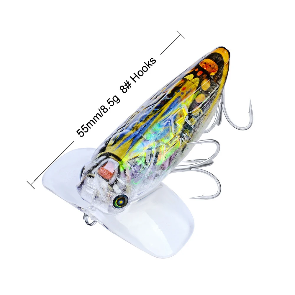 1PC insect Lures 8.5g-0.30oz Hard Bee Fishing Bait 5.5CM-2.17'' Tackle with 8# BKB Hook | Спорт и развлечения