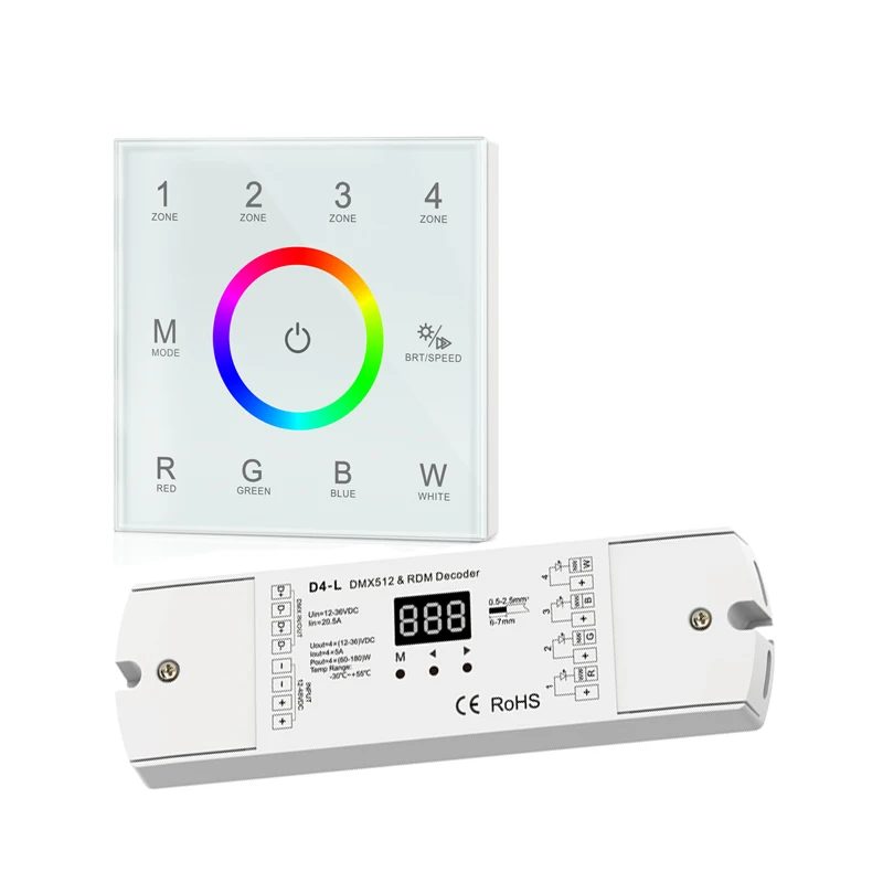 Новый светодиодный главный контроллер DMX 100V 240V Вход настенный сенсорный
