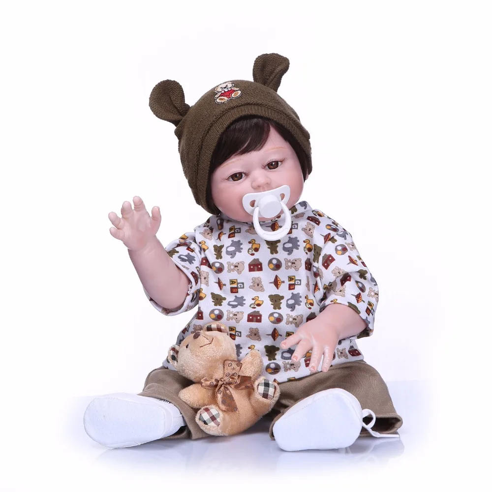 

Lifelike Newborn Dolls 50cm Full Silicone Vinyl Baby Boy Doll Soft Lovely Boy Present Reborn Dolls Babies Christmas Gifts