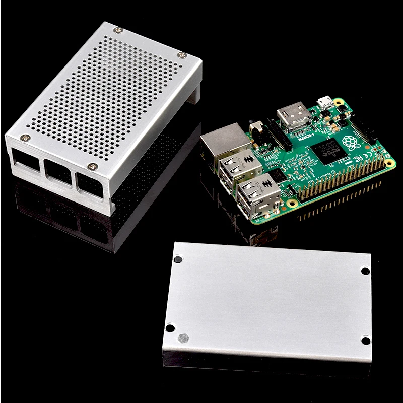 Raspberry Pi 3 алюминиевый чехол серебристый металлический чехол для RPI 3 Модель B совместим с Raspberry Pi 3 Model B