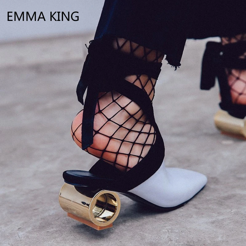 2018 Новая мода Туфли-лодочки Для женщин с лентой высокий каблук Шлёпанцы черный