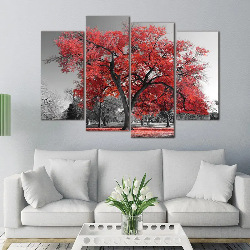 Картина на холсте Печать стене Декор кленовое дерево лес живопись принты стену