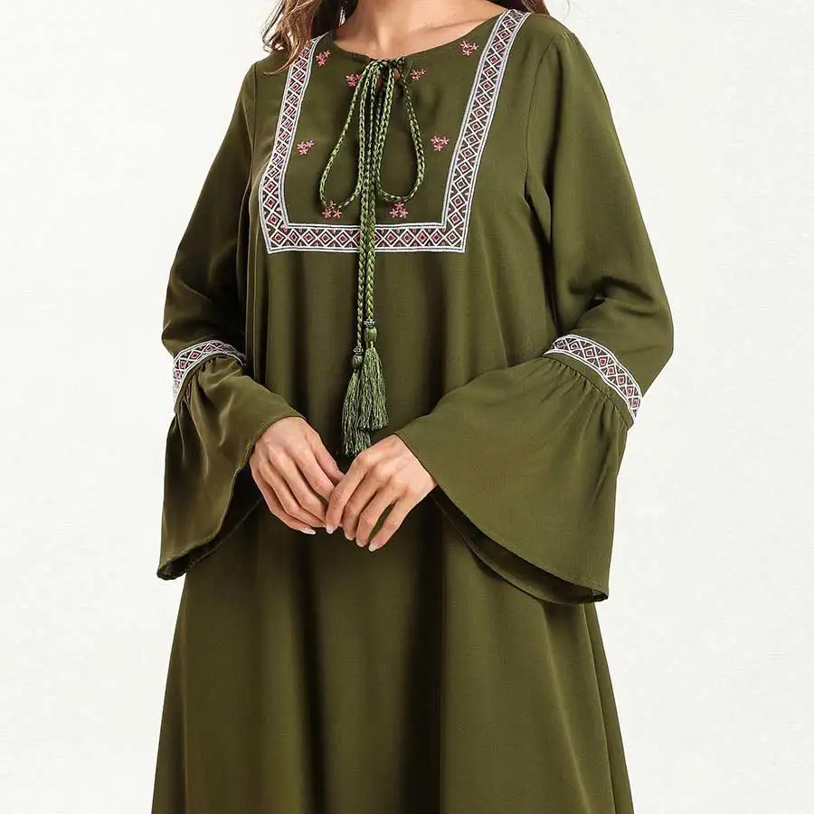 2021 в этническом стиле для женщин мусульманское платье размера плюс модные