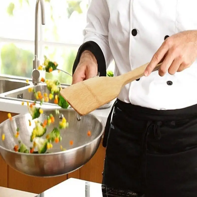 Natural Health Bamboo Wood Kitchen Slotted Spatula Spoon Mixing Holder Cooking Utensils Dinner Food Wok Shovels Supplies | Дом и сад