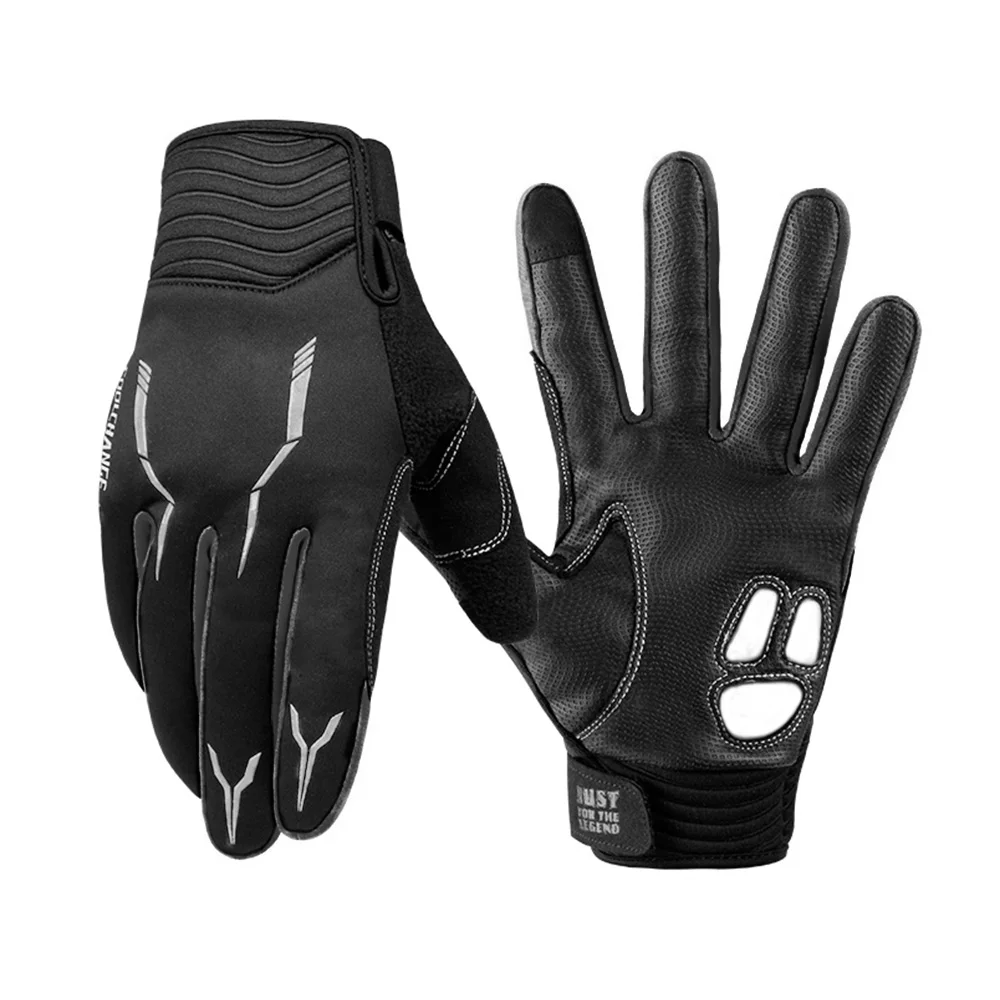 Black Coolизменить Спорт на открытом воздухе MTB велосипедные перчатки зимние термальные ветрозащитные велосипедные перчатки полный палец гелевые велосипедные перчатки для мужчин и женщин - Цвет: Black
