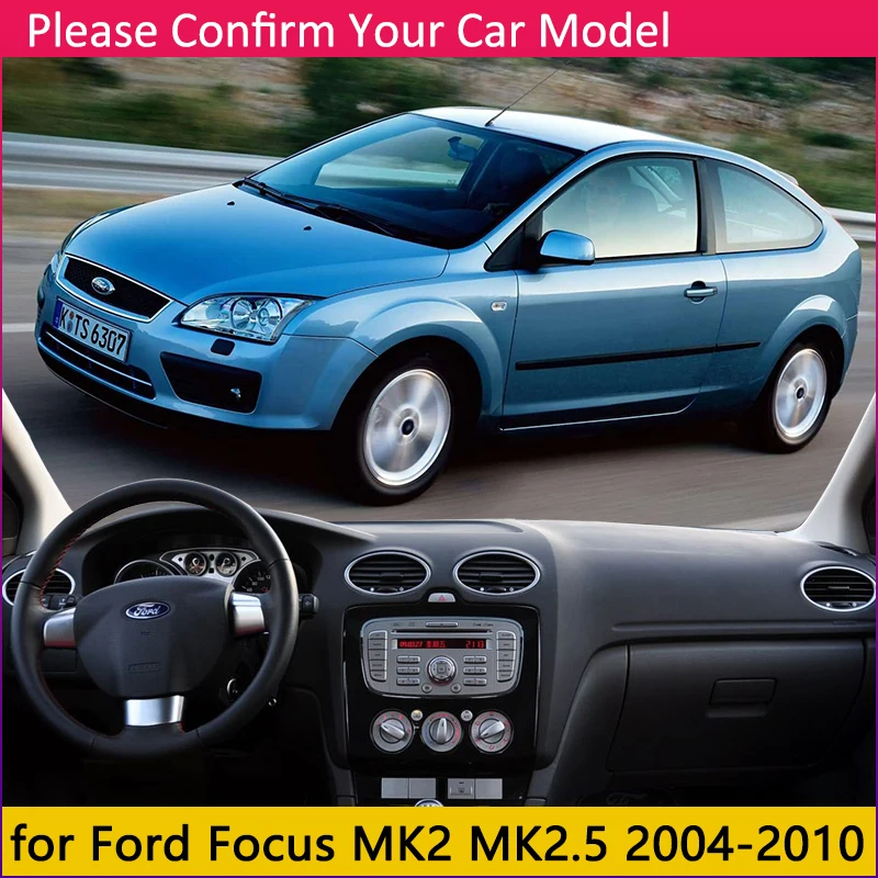 Для Ford Focus MK2 MK2.5 2004 ~ 2010 Противоскользящий коврик для приборной панели Защита от
