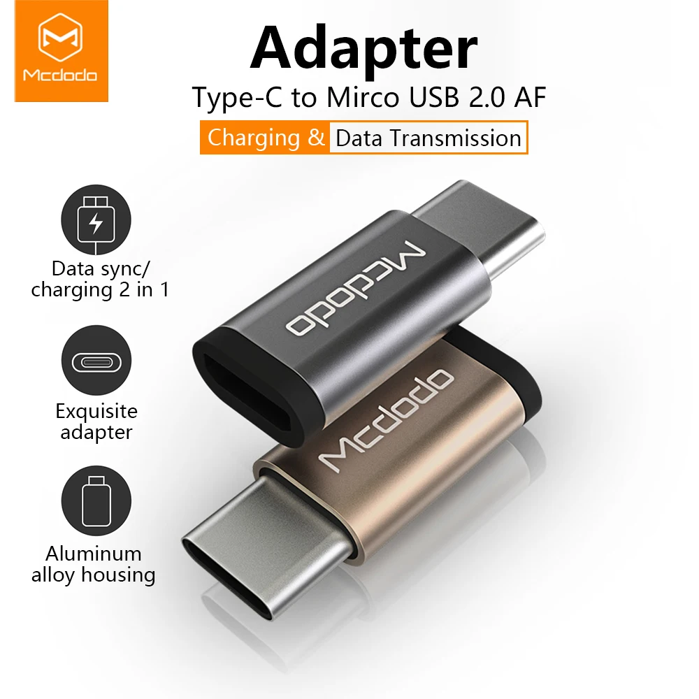 MCDODO type C адаптер для Xiaomi MiMi5X Mia1 5X LG g5 Oneplus 3t 5 3 Samsung S8 Plus Micro USB к c|Переходники и