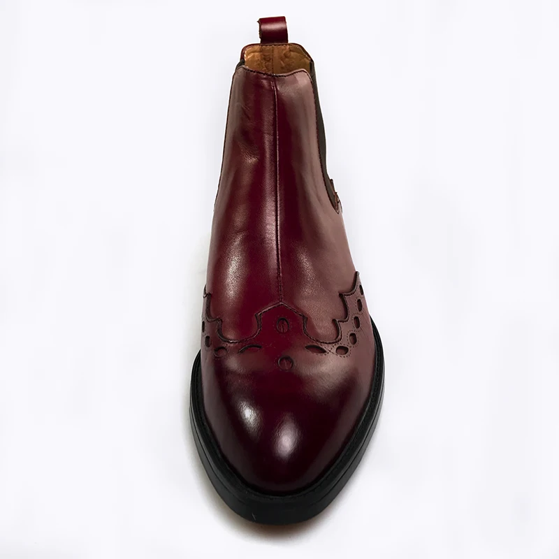 GRIMENTIN/брендовые коричневые мужские ботинки официальная деловая обувь из