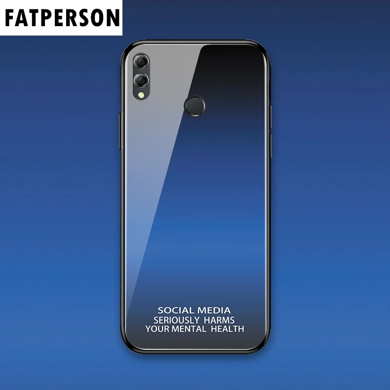 For Honor 8X Play 9 lite 10 V9 note10 Y5 6 7 2018 Luxury Gradient Tempered glass phone case HUAWEI P30 pro Nova4 E |